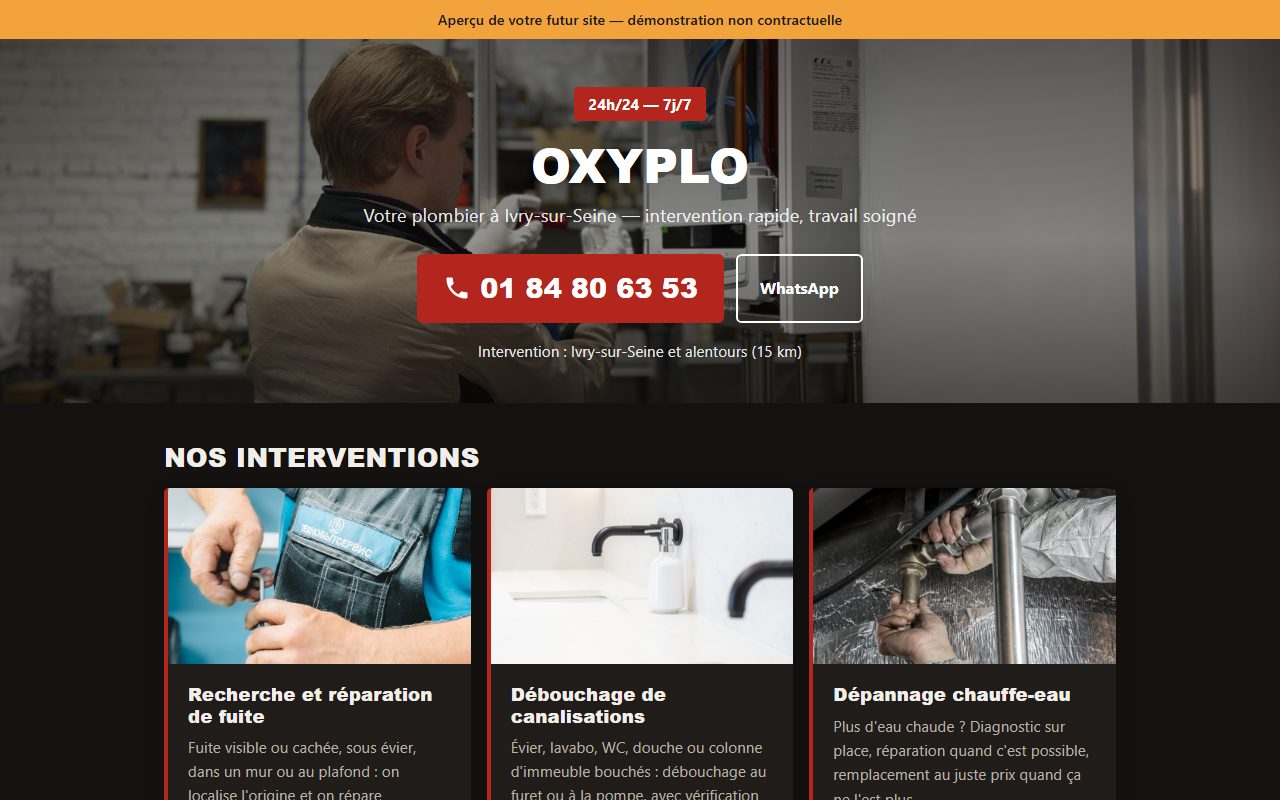 Aperçu du site Oxyplo